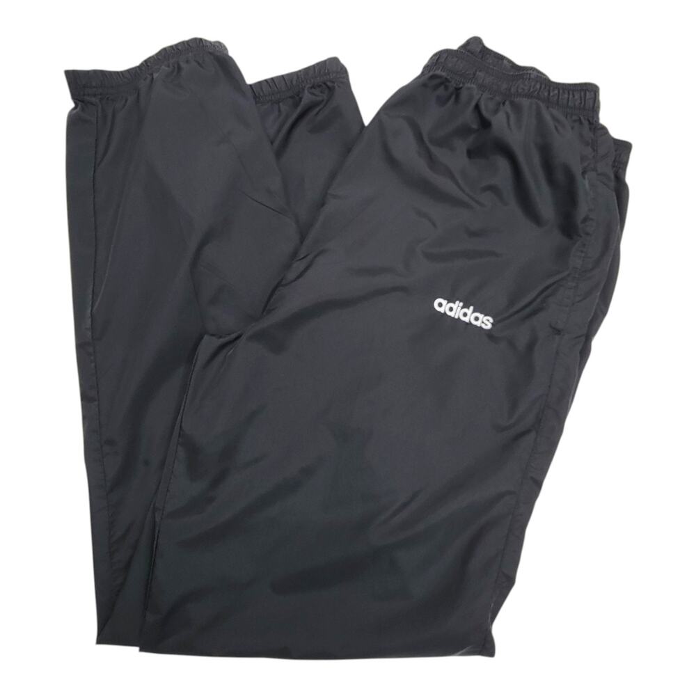 Vintage 90s Adidas Mens Medium Black Nylon Windbreaker Track Pants Zip Cuffs